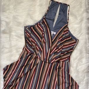 BCBGeneration STRIPES SURPLICE MIDI DRESS